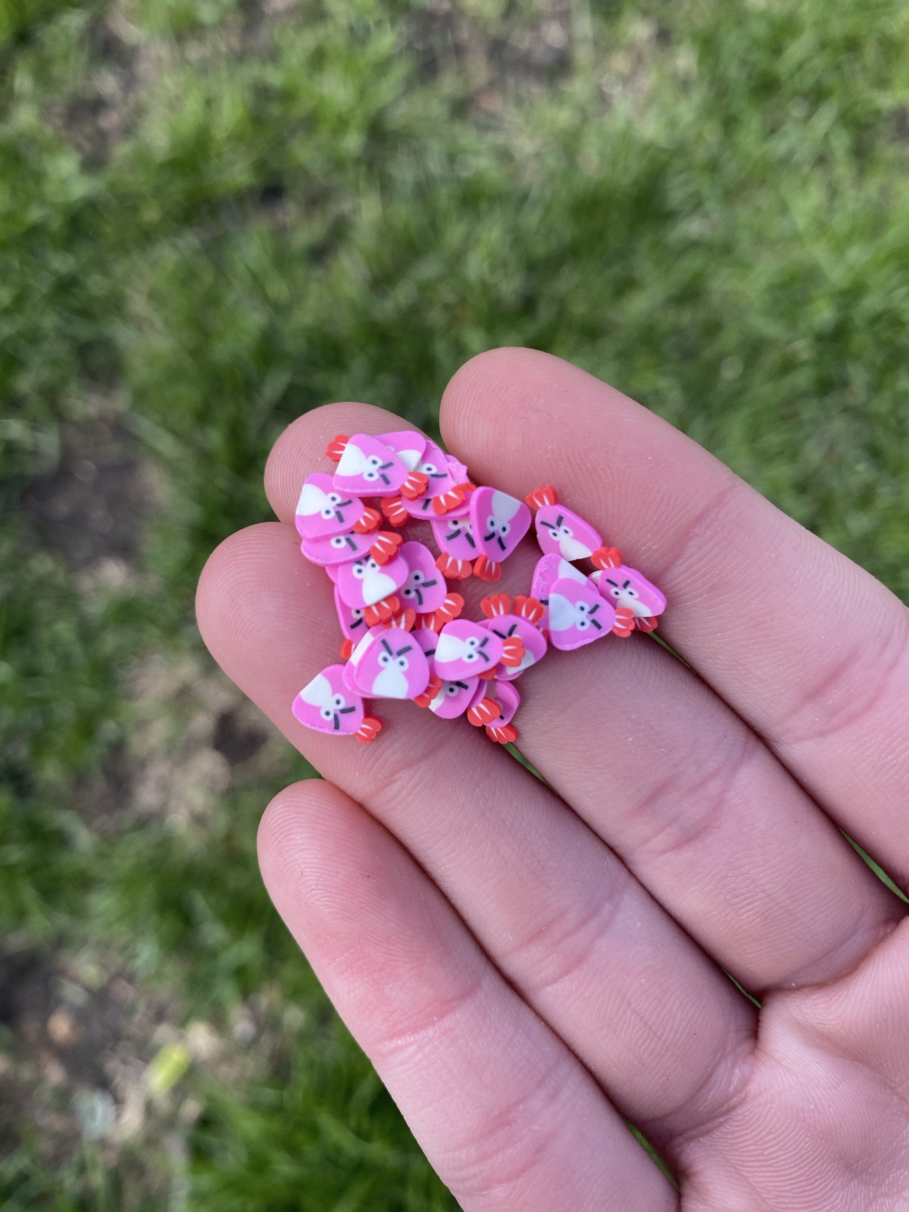 Pink Angry Bird Clay Slices